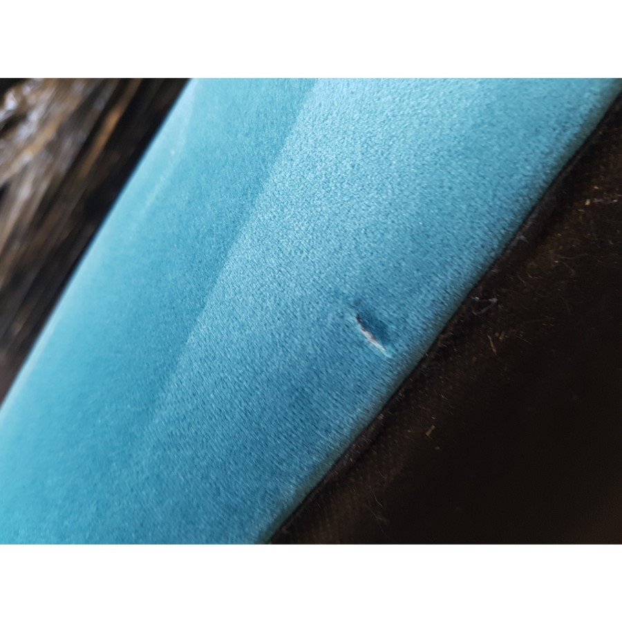 GRADE A2 - Teal Blue Velvet Loveseat - Payton
