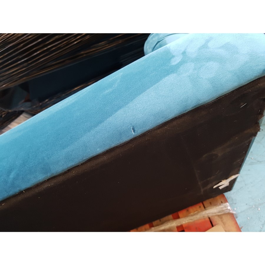 GRADE A2 - Teal Blue Velvet Loveseat - Payton