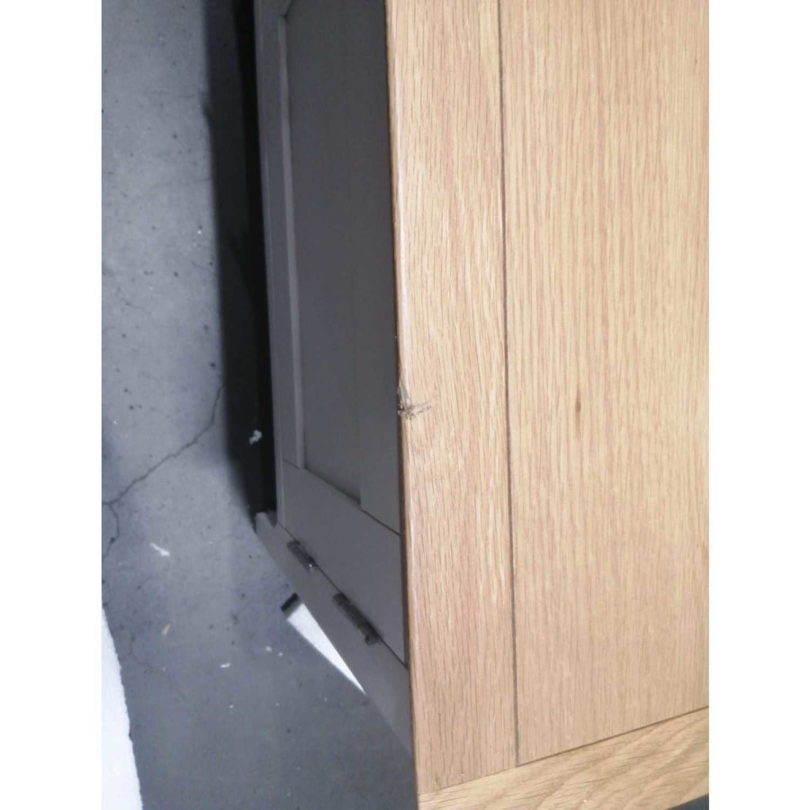 GRADE A2 - Large White Painted Solid Wood TV Unit - TV's up to 77" - Adeline