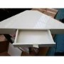 GRADE A2 - White High Gloss Compact Corner Desk with Drawer - Roxy