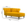 GRADE A2 - Christiana Mustard Yellow Velvet Chaise Longue Chair - Right Hand Facing