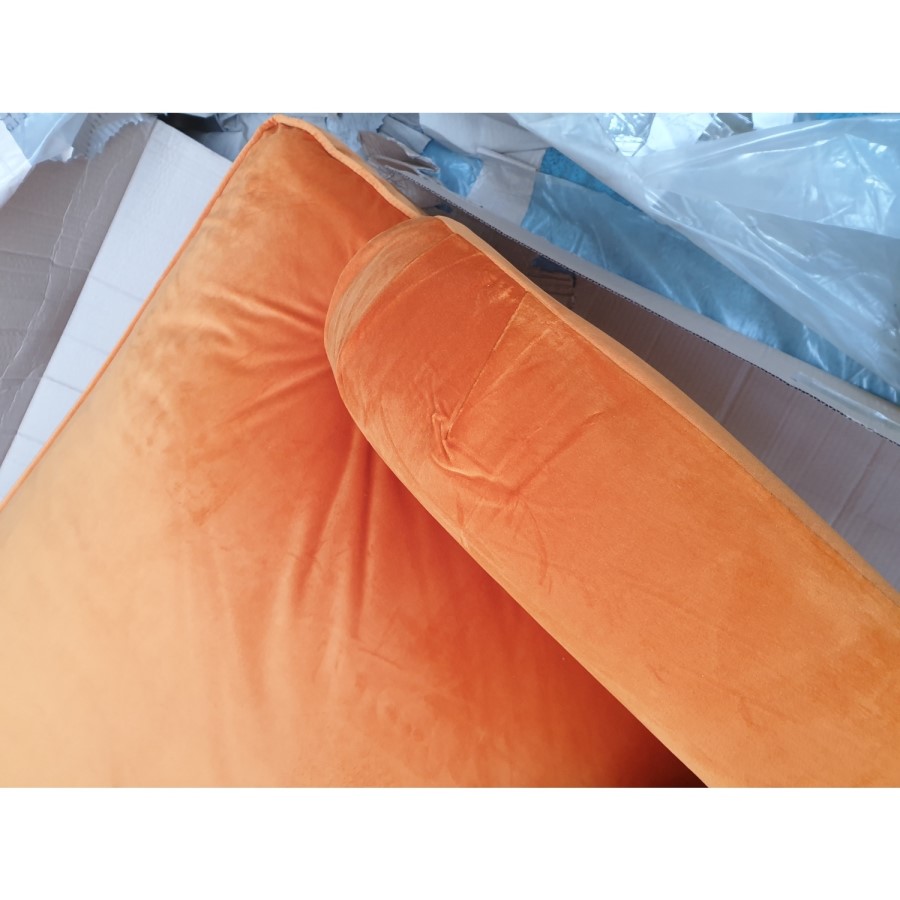 GRADE A2 - Opulence Orange Velvet Loveseat - Payton