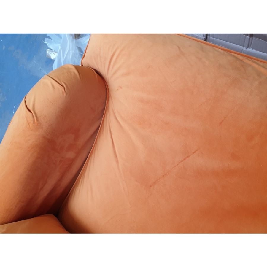 GRADE A2 - Opulence Orange Velvet Loveseat - Payton
