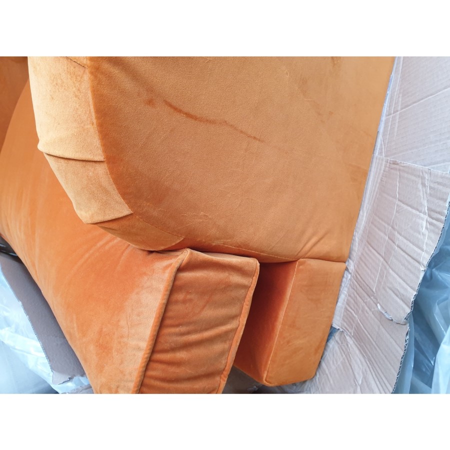 GRADE A2 - Opulence Orange Velvet Loveseat - Payton