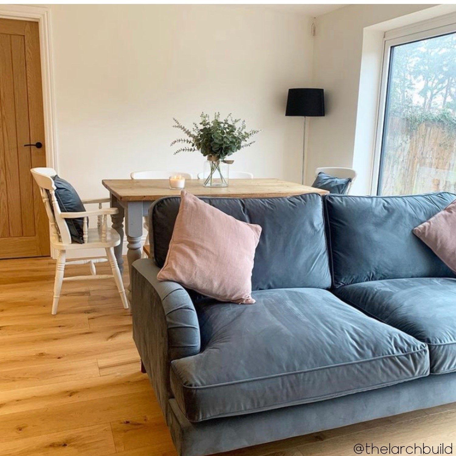 Petrol Blue Velvet 3 Seater Sofa Payton Furniture123