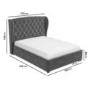 GRADE A2 - Safina King Size Wing Back Ottoman Bed in Grey Velvet