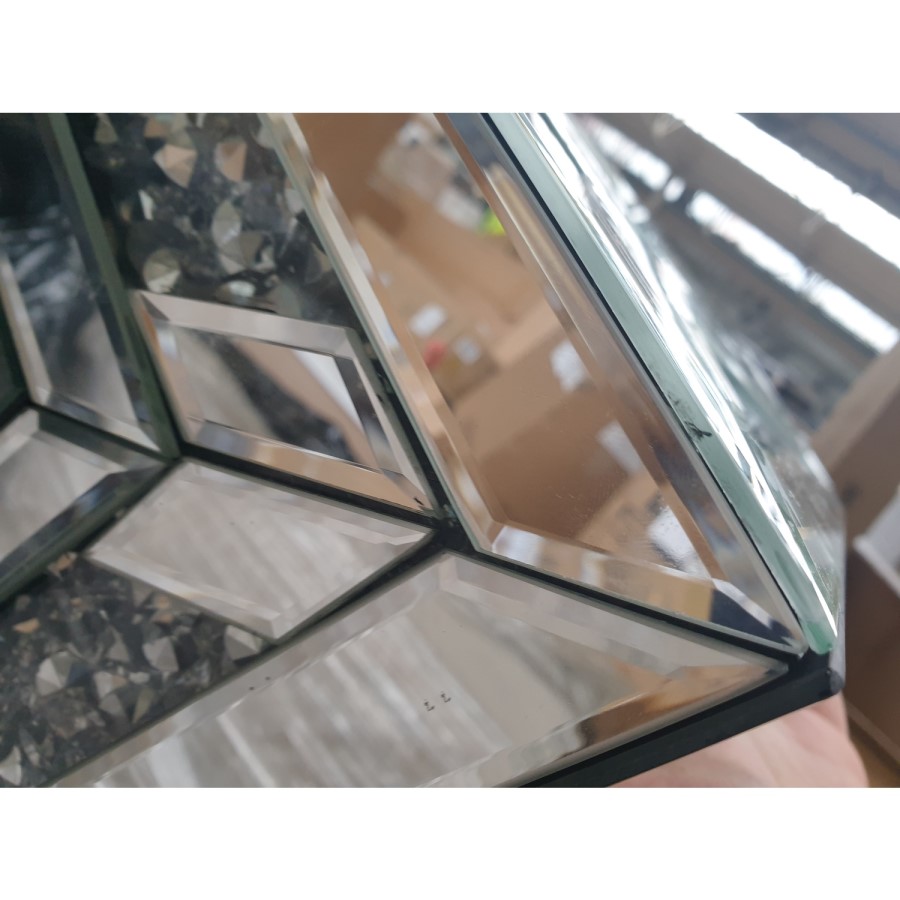 GRADE A2 - Mirrored Coffee Table with Drawers & Crystal Finish - Jade Boutique