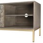 GRADE A2 - Grey Mango Wood TV Unit with Storage Shelves - TV's up to 55" - Alice