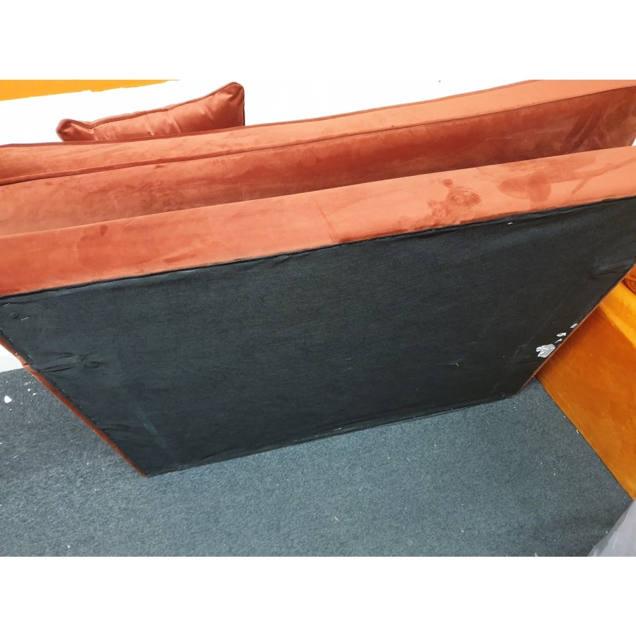 GRADE A2 - Burnt Orange Velvet Loveseat - Payton