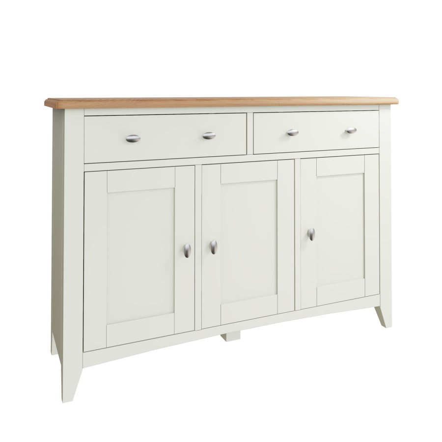 Bourton 3 Door Sideboard in Cream and Light Oak