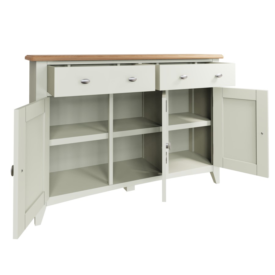 Bourton 3 Door Sideboard in Cream and Light Oak