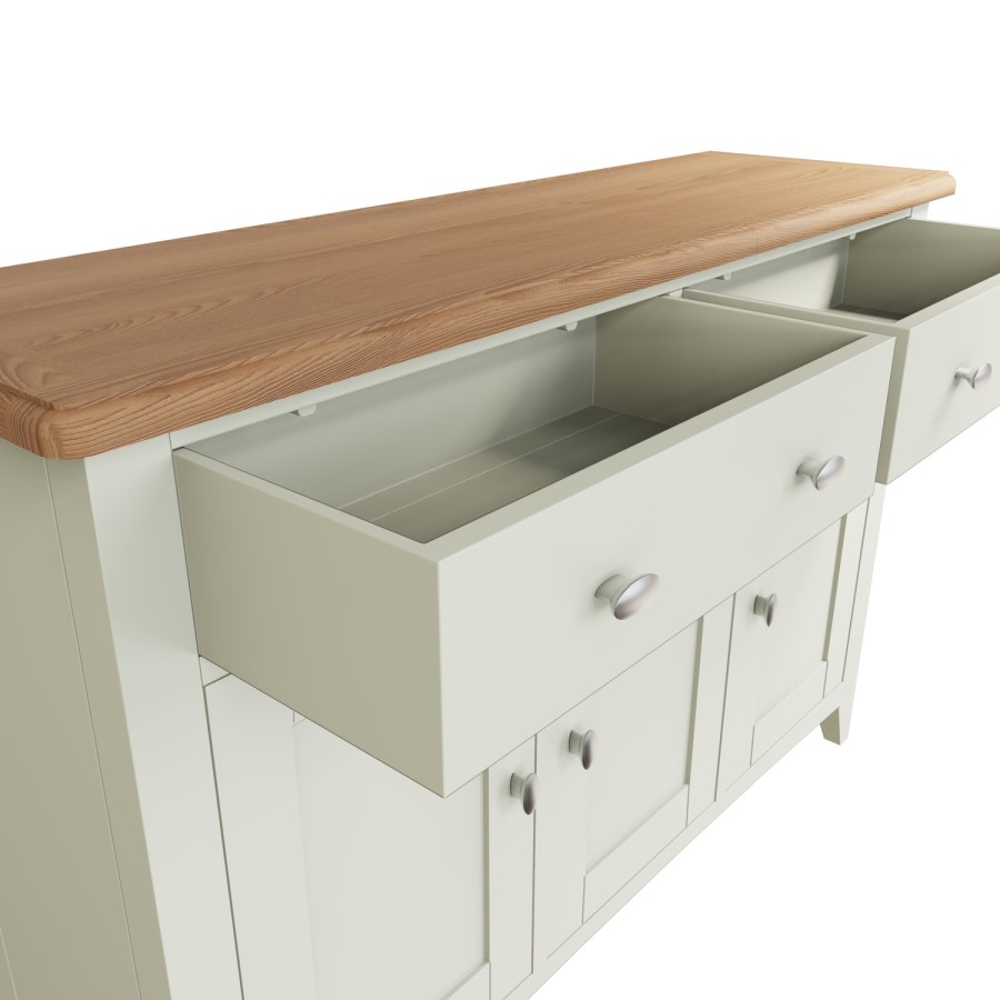 Bourton 3 Door Sideboard in Cream and Light Oak