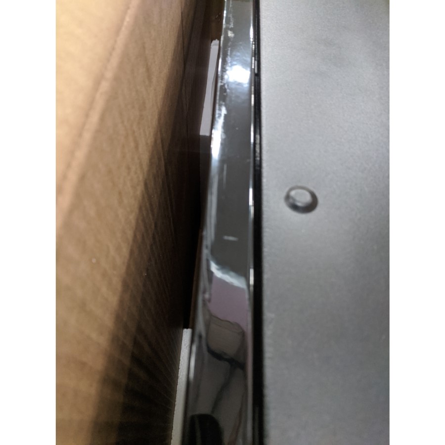 GRADE A2 - Mirrored Electric Wall Mounted Fire in Black - 42 Inch - AmberGlo