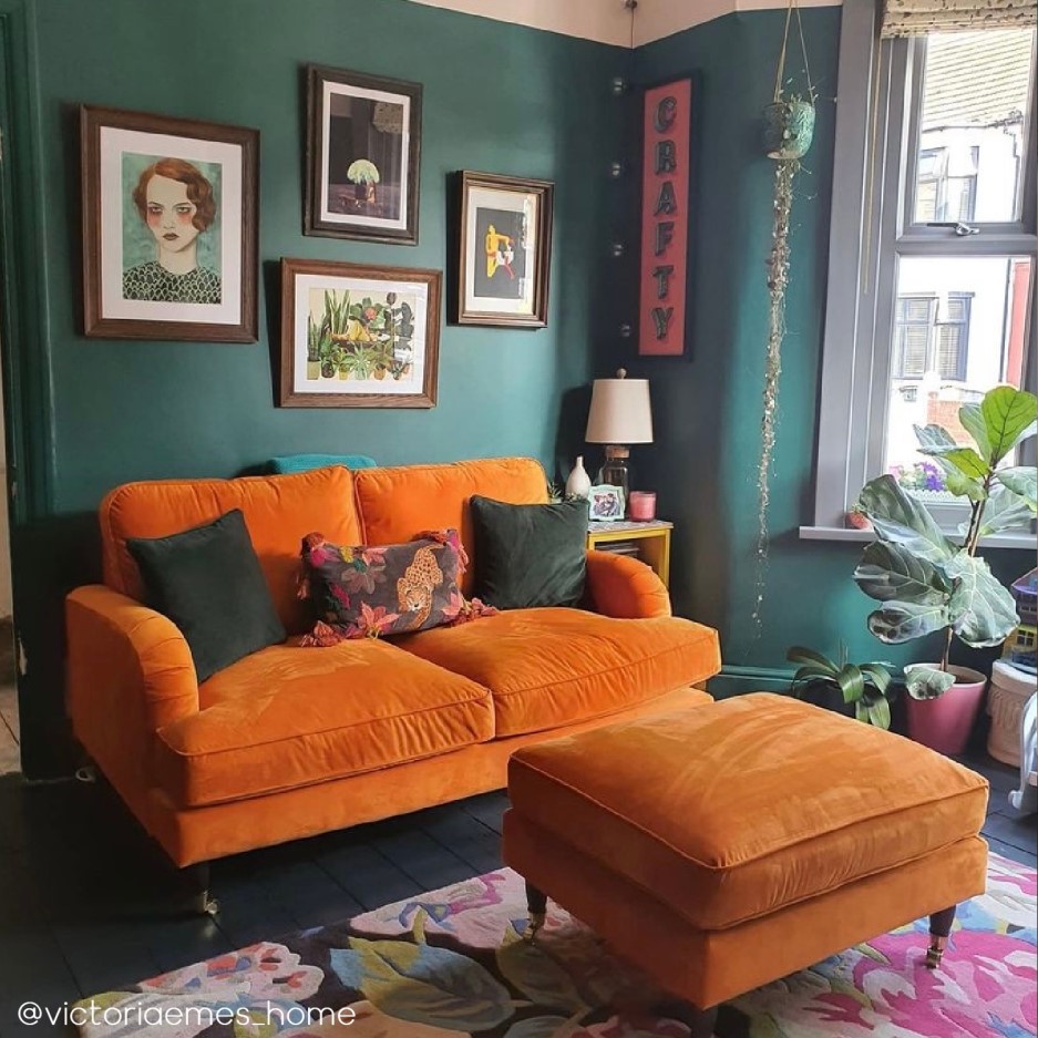 Opulence Orange Velvet 2 Seater Sofa Payton Furniture123