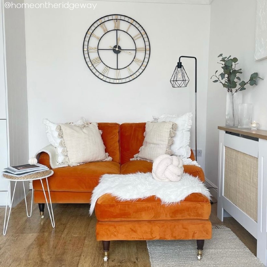 Opulence Orange Velvet 2 Seater Sofa Payton Furniture123