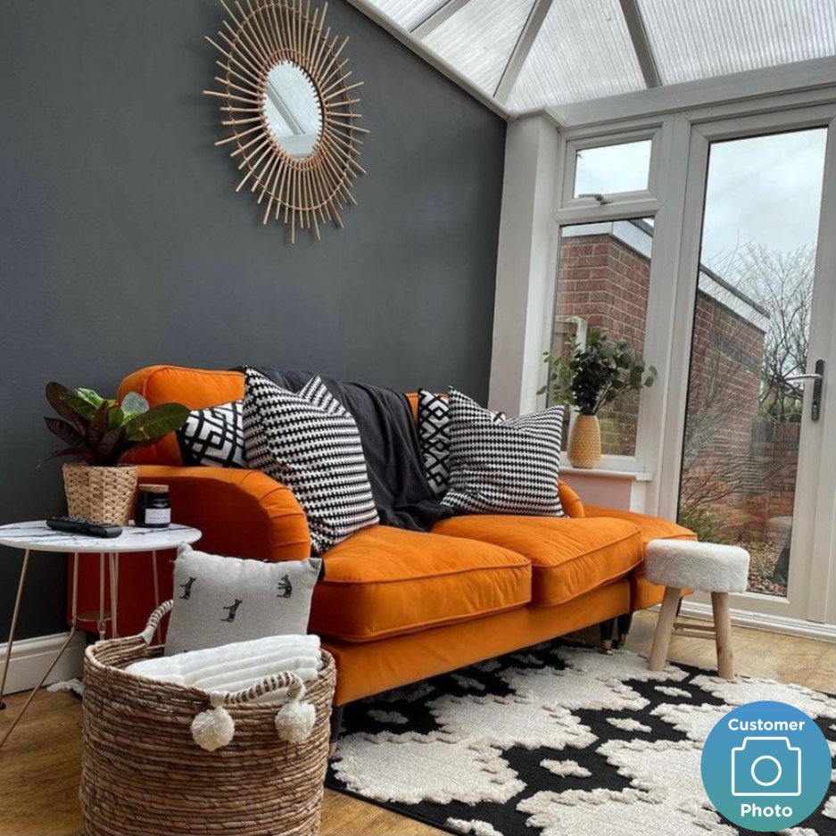 Opulence Orange Velvet 2 Seater Sofa Payton Furniture123