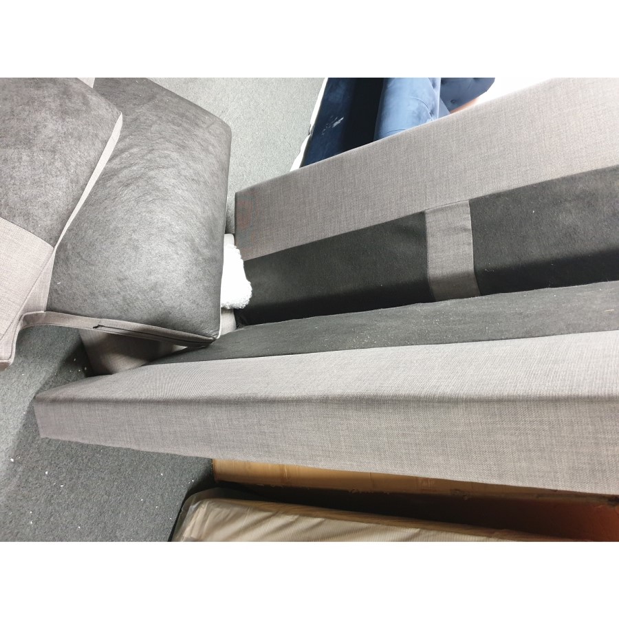 GRADE A2 - Grey 3 Seater Sofa in Woven Fabric - Payton