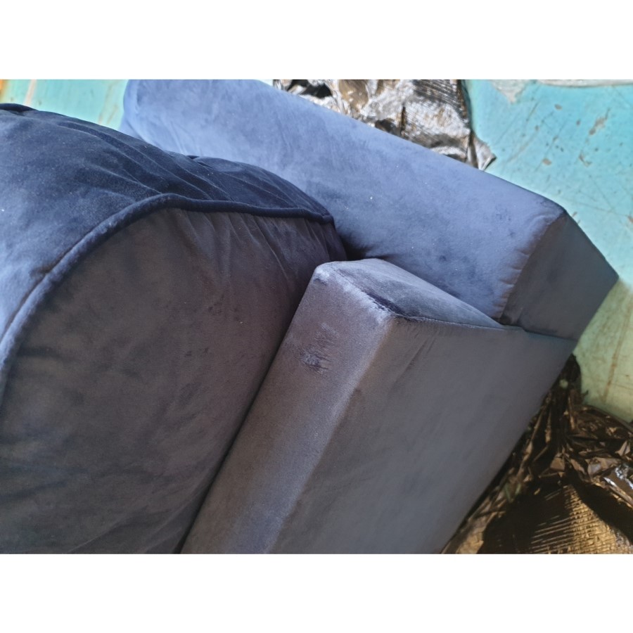 GRADE A2 - Navy Blue Velvet Armchair - Payton