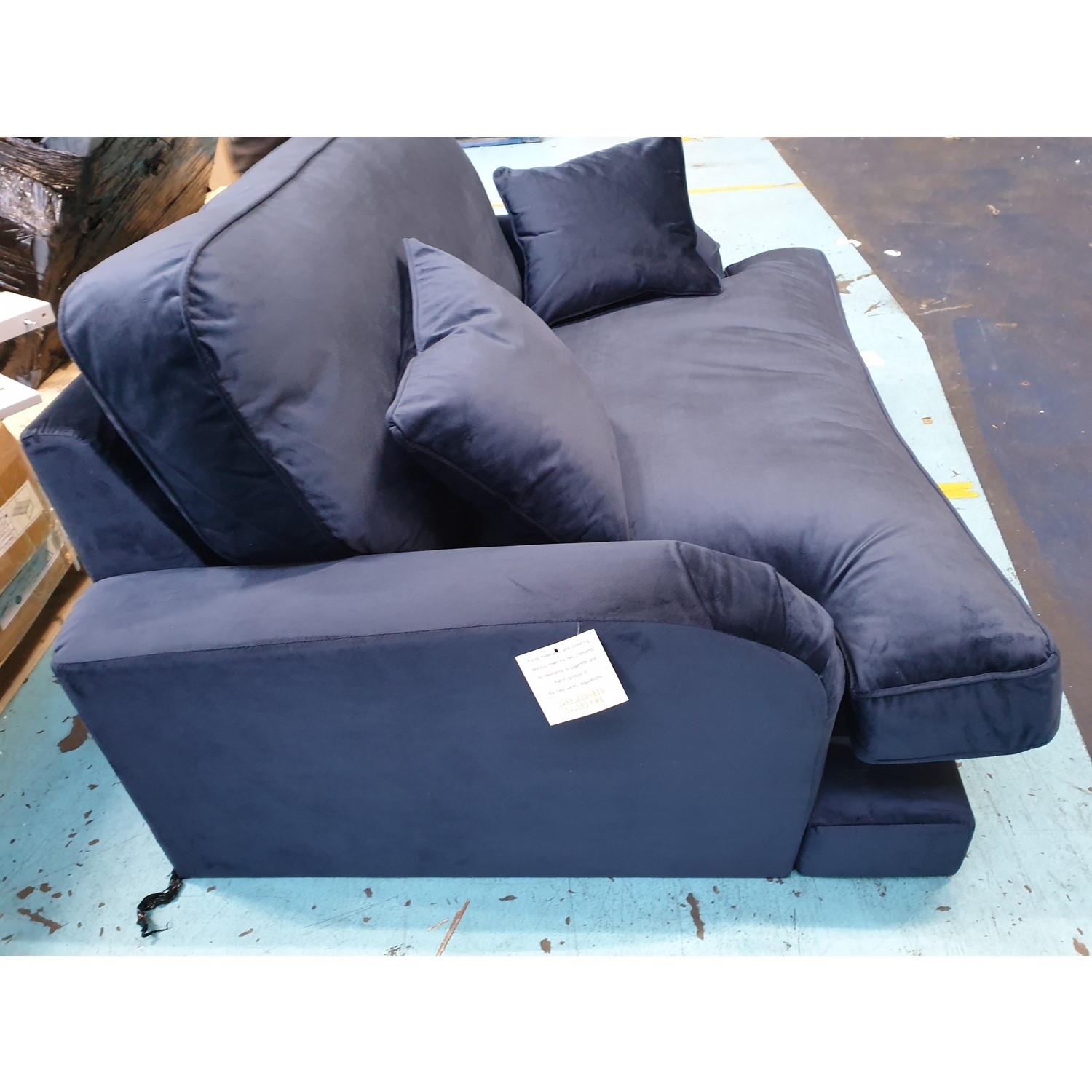 GRADE A2 Navy Blue Velvet Loveseat Payton Furniture123