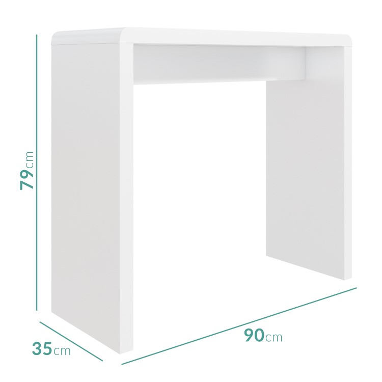 Slim Gloss Console Table in White  - Tiffany