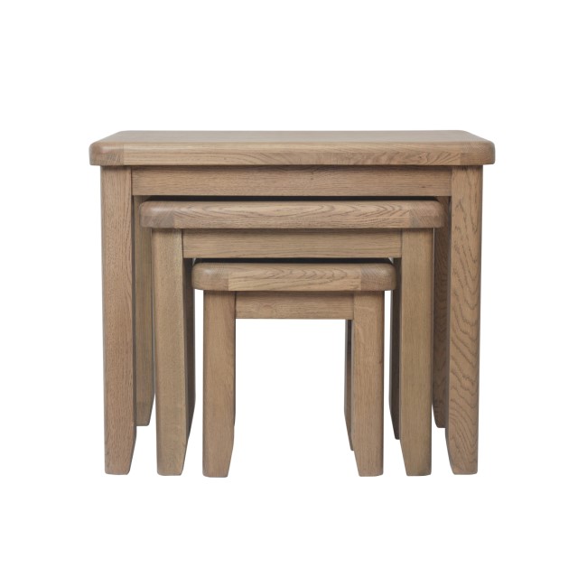 Rectangular Oak Nest of 3 Tables - Pegasus