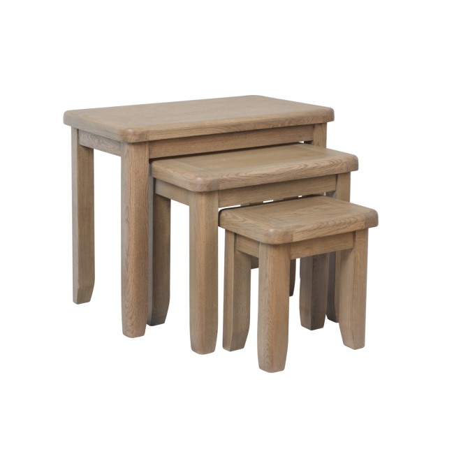 Rectangular Oak Nest of 3 Tables - Pegasus