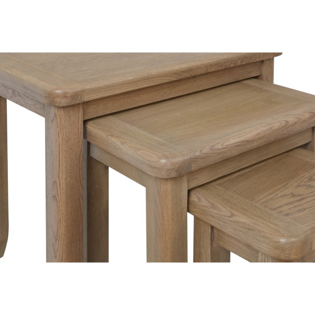 Rectangular Oak Nest of 3 Tables - Pegasus