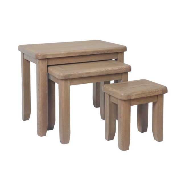 Rectangular Oak Nest of 3 Tables - Pegasus