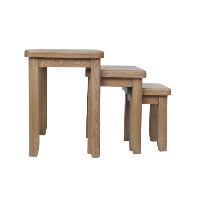 Rectangular Oak Nest of 3 Tables - Pegasus