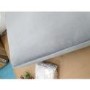 GRADE A2 - Silver Grey Velvet Footstool - Idris