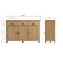 Rustic Oak 3 Door Sideboard