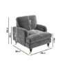 GRADE A2 - Silver Grey Velvet Armchair - Payton