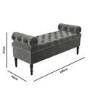 GRADE A2 - Safina Ottoman Storage Bench in Grey Velvet with Bolster Cushions