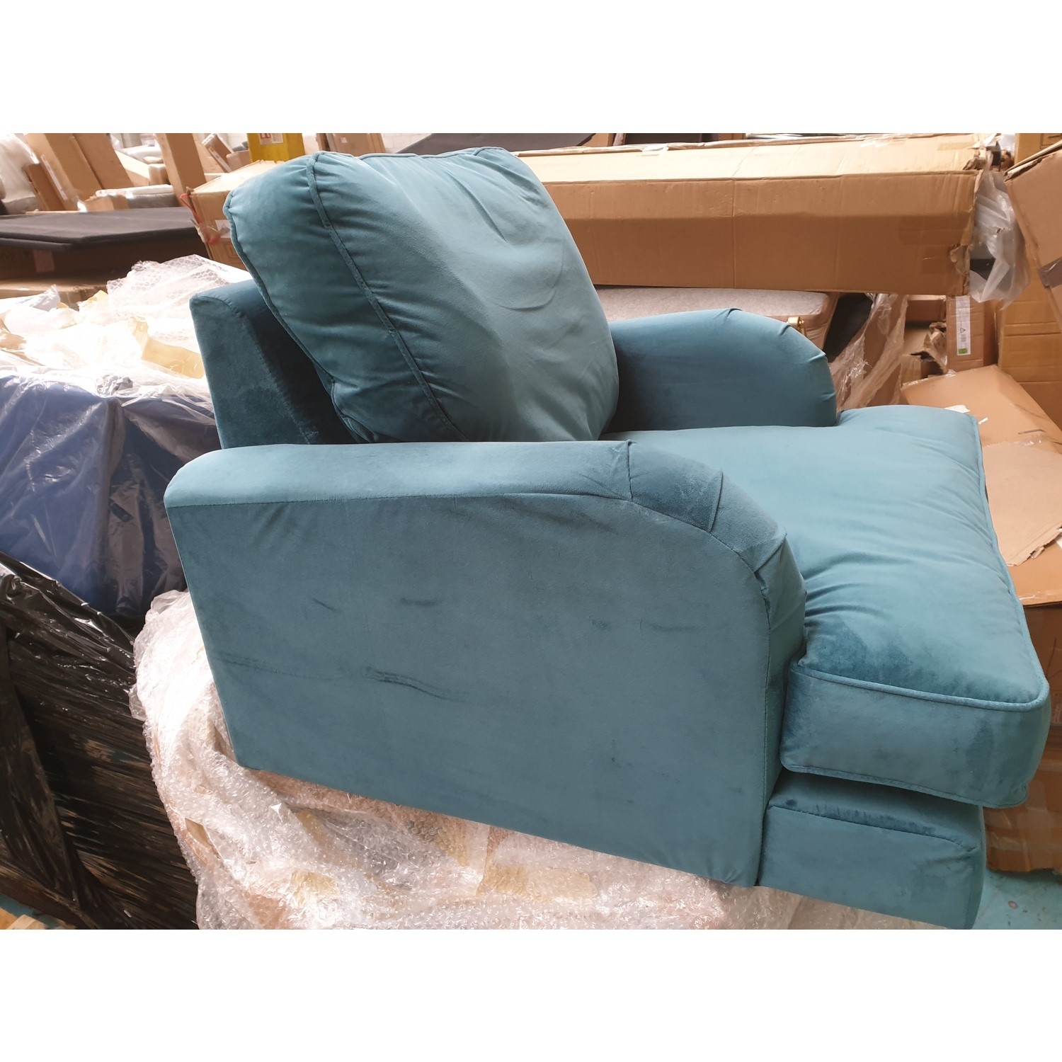 GRADE A3 Teal Blue Velvet Loveseat Payton Furniture123