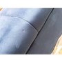 GRADE A2 - Safina Striped Top Ottoman Storage Bench in Navy Blue Velvet