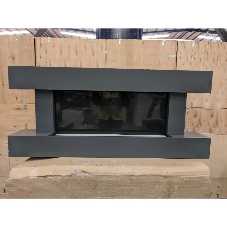 GRADE A3 - Grey Wall Mounted Electric Fireplace Suite with LED Lights - Amberglo