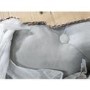 GRADE A2 - Safina Roll Top Double Sleigh Bed in Grey Velvet
