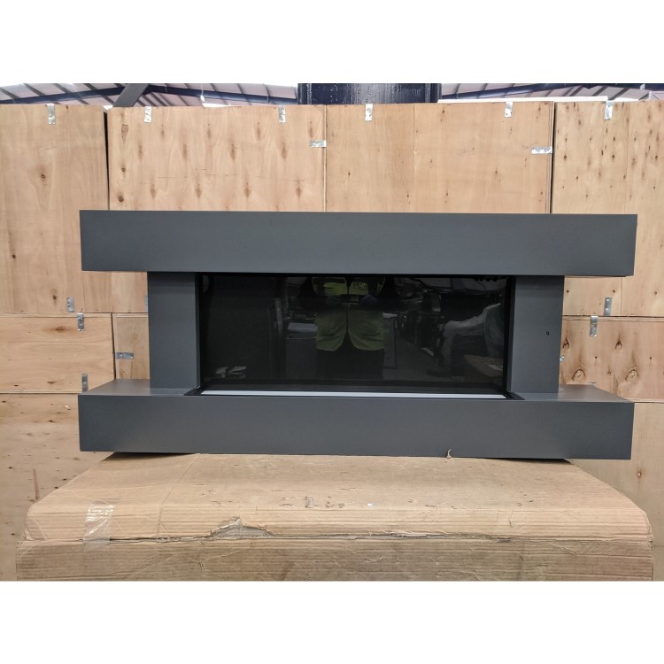 GRADE A3 - Grey Wall Mounted Electric Fireplace Suite with LED Lights - Amberglo