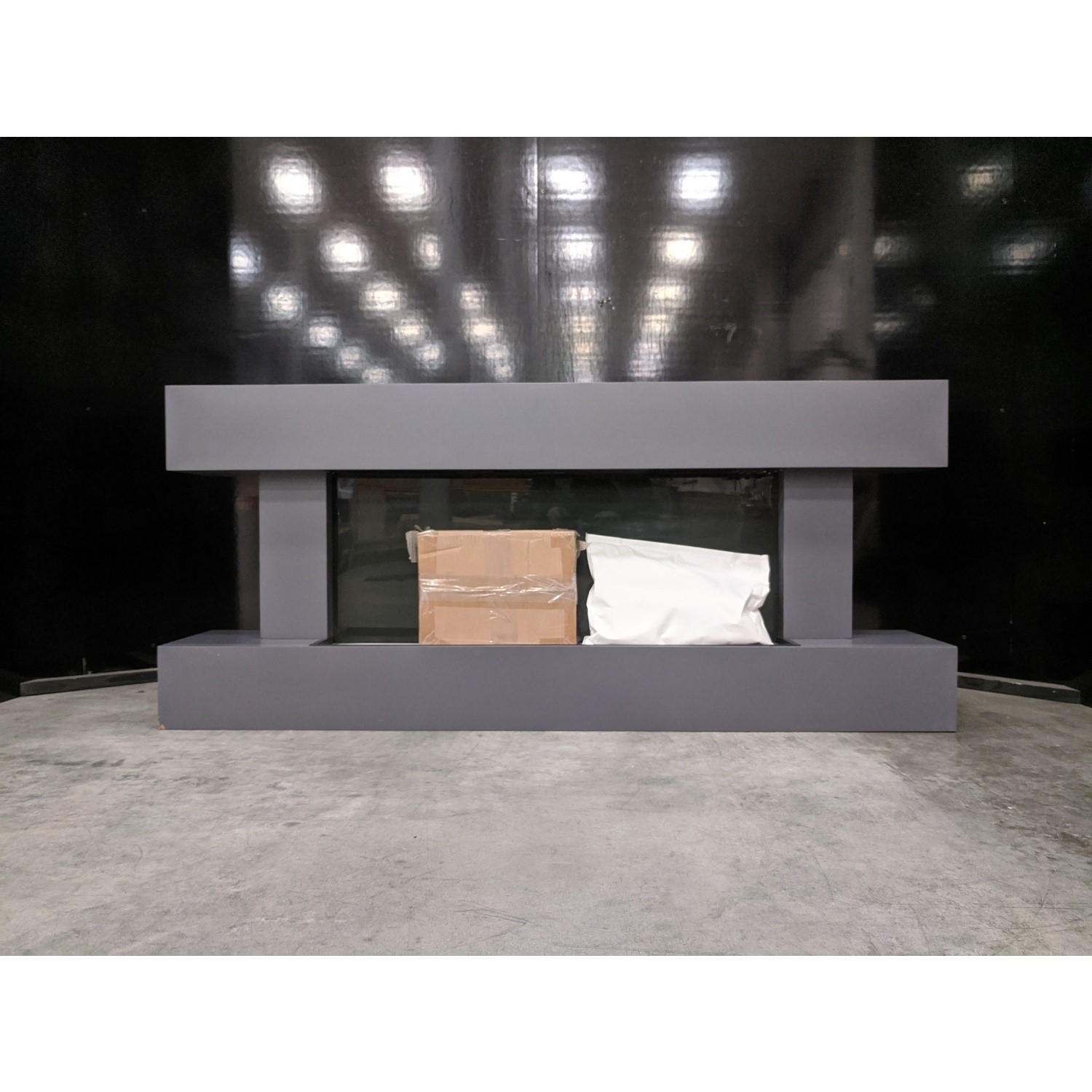 GRADE A3 Grey Wall Mounted Electric Fireplace Suite with LED Lights