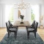 GRADE A2 - Grey Velvet Ribbed Dining Chair with Black Legs - Penelope