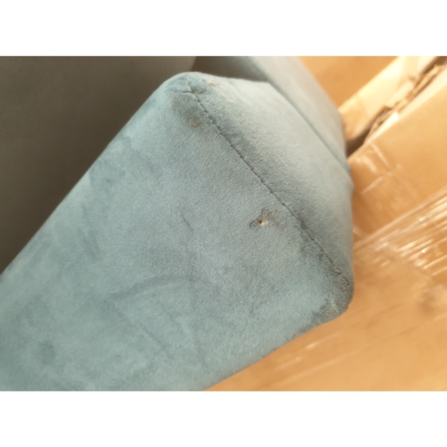 GRADE A2 - Teal Blue Velvet 2 Seater Sofa - Payton