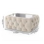 GRADE A2 - Clio Rectangle Storage Coffee Table in Cream Velvet with Mirrored Top
