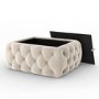 GRADE A2 - Clio Rectangle Storage Coffee Table in Cream Velvet with Mirrored Top