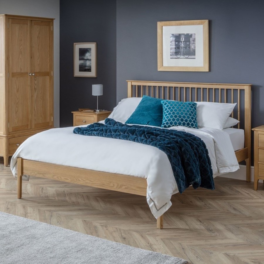 GRADE A1 - Julian Bowen Solid Oak Double Bed Frame - Cotswold