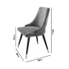 Set of 2 Light Grey Velvet Dining Chairs - Maddy