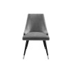 GRADE A2 - Pair of Silver Grey Velvet Dining Chairs with Button Back - Maddy