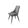 GRADE A2 - Pair of Silver Grey Velvet Dining Chairs with Button Back - Maddy