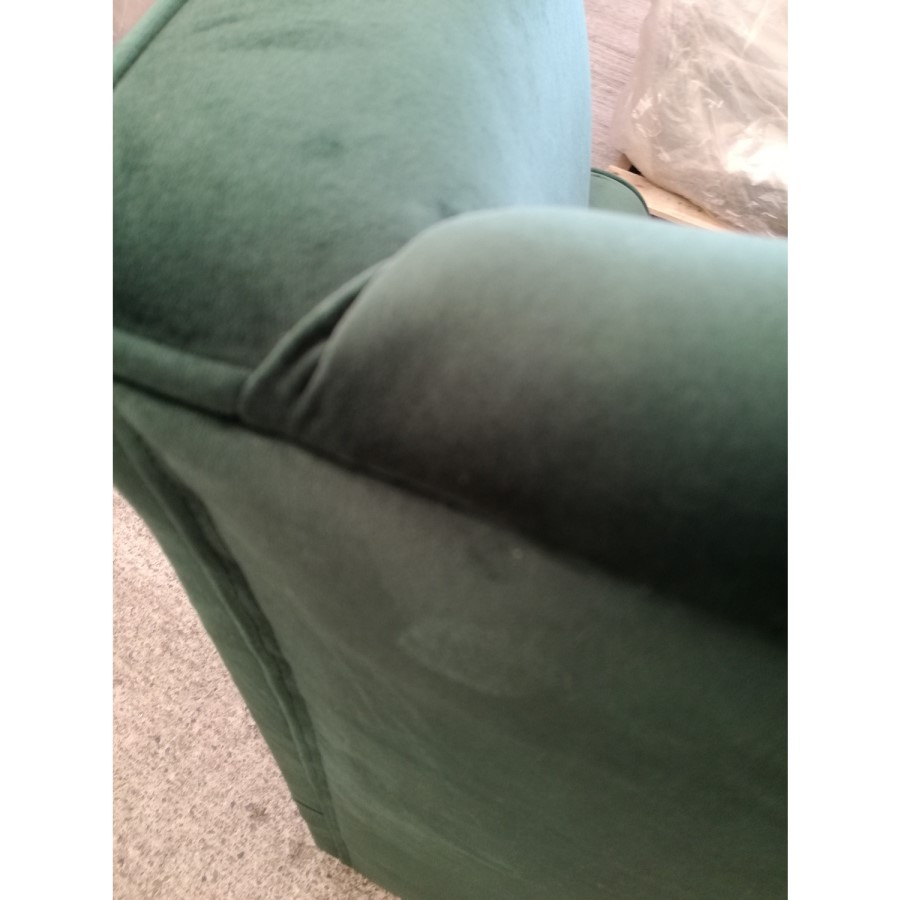 GRADE A2 - Green Velvet Wingback Armchair - Rupert
