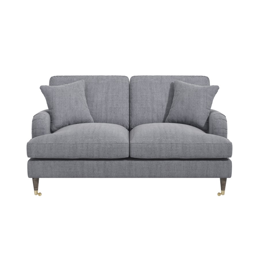 Grey 2 Seater Sofa in Woven Fabric - Payton