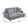 Grey 2 Seater Sofa in Woven Fabric - Payton